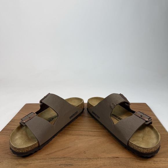 New NWOB Womens Birkenstock Arizona Brown Leather Comfort Slides Sandals Size 39 - Picture 5 of 11